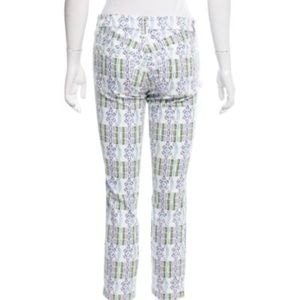 Tory Burch skinny white print jean